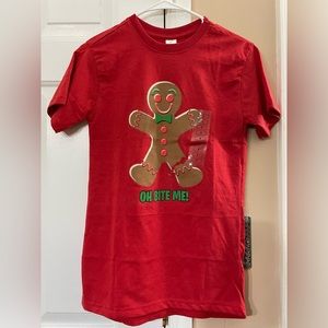 gingerbread man “oh bite me!” tshirt